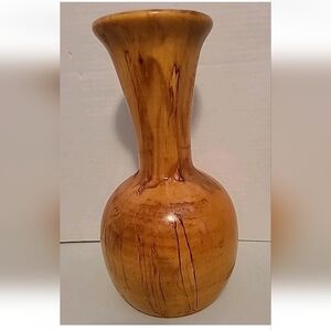 Dry Vase Large Wood Turned Burl Vase Hand Made Primitive  11" Tall Artisan Made